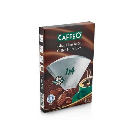 Caffeo Kahve Filtre Kağıdı 1x4, 40 Adet, Beyaz