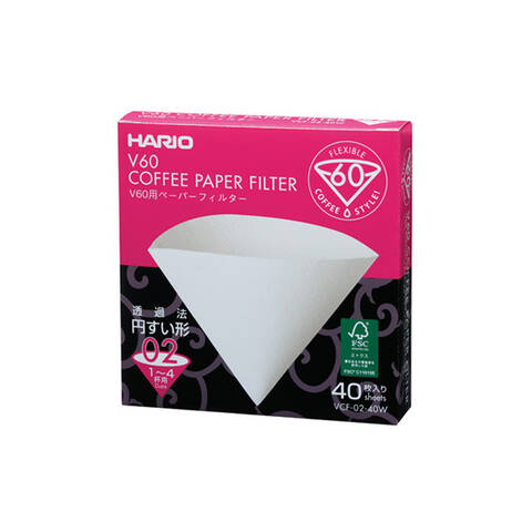 Hario V60 02 Dripper Filtre Kağıdı, 40 Adet, Japonya