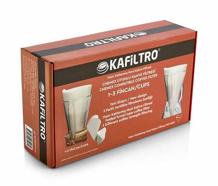 Kafiltro Chemex Kahve Filtre Kağıdı 100 Adet, 1-3 Fincan, Beyaz