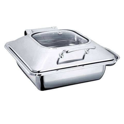 Öztiryakiler Dikdörtgen Cam Kapaklı Chafing Dish, Ayaksız, 6 L, 2/3 GN