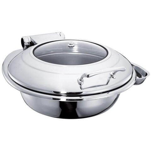 Öztiryakiler Yuvarlak Cam Kapaklı Chafing Dish, Ayaksız, 6 L, 2/3 Gn