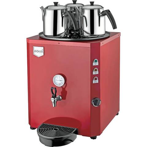 Remta 3 Demlikli Jumbo Çay Makinesi, 40 L, Elektrikli, Kırmızı